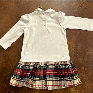 Polo Ralph Lauren Little Girls Plaid-Skirt Stretch Ponte Dress White Size 2 NWT